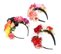SHERCHPRY 3 pezzi Cerchietti Floreali Messicani Fascia Vintage con per Halloween Feste e Cosplay Accessori Gotici Comodi e Antiscivolo per Donne