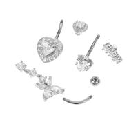 SHERCHPRY 3 Pezzi Navole Navel Onco Di Titanio Gioielli Per Traforare L'ombelico Per Le Donne Ombelico a Farfalla Clip Per Ombelico Sul Piercing Piercing Per L'ombelico Bianca Rame