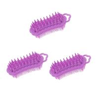 SHERCHPRY 3 Pezzi Pettine per shampoo in silicone massaggio setola del cuoio capelluto spazzola massaggiante per spazzola per lavare i Gel di silice Viola,porpora