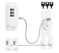 SHERCHPRY 3 Pezzi Serratura di Sicurezza per Mobili e Cassetti in Abs e Acciaio Nastro Adesivo, Limitatore di Apertura per Finestre e Frigoriferi, Uso Domestico Versatile