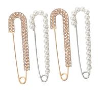 SHERCHPRY 3 Set Spilla Con Strass Perlato Sciarpe Da Donna Spille Da Balia Spillo Spille Da Scialle Moda Spilli Puntalini Pin Spille Di Perle Per Donna Spille Per Le Donne Lega 4 Pezzi*3