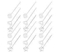 SHERCHPRY 30 Pezzi Clip Porta Segnaposto in Metallo Portafoto e Memo Wire per Numeri da Tavolo Decorazione Feste Matrimoni e Compleanni con Forme Cuore Stella