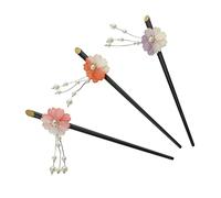 SHERCHPRY 3pezzi Bastoncini Per in Acrilico Con Fiori Di Ciliegio Accessori Per Giapponesi Forcine Retro Semplici Ed Eleganti