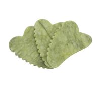 SHERCHPRY 3pezzi Dispositivo di Bellezza in Pietra Verde Strumento per Massaggio Facciale Raschietto Forma di Cuore per Cura del Viso Modellamento del Viso e Massaggio dei Meridiani