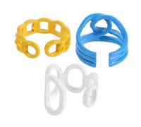 SHERCHPRY 4 Pezzi Anello cavo gioielli ad anello aperto anello colorato per donna anello grosso aperto lady-era ringlith beuty dell'anello delle donne anello regolabile lega (ferro)