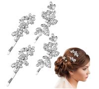 SHERCHPRY 4 Pezzi Di Fermagli Per Da Sposa Con Cristalli Damigelle D'Onore Fermagli Per Con Strass Fermagli Per Con Strass Neri Da Ballo Decorativi Da