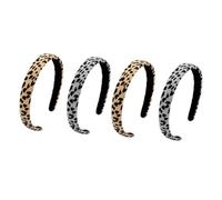 SHERCHPRY 4 pezzi Fascia Capelli Larga Leopardo in Tessuto Donna Cerchietto Moda Leggero e Confortevole per Viaggio e Uso Quotidiano Accessorio Chic e Creativo per Ragazze