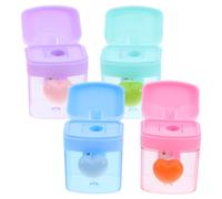 SHERCHPRY 4 Pezzi Temperino a Cuore a Singolo, Temperamatite Portatile Trasparente in Metallo e Plastica, per Scuola, Casa e Ufficio, per Studenti e Insegnanti