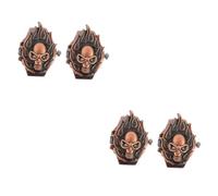 SHERCHPRY 4 pz diamante anello orologio teschio morte uomo semplice in lega di zinco, Come mostrato, 2 pezzi, 3X3CMx2pcs
