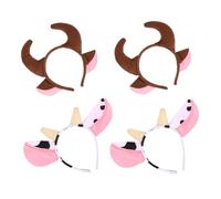 SHERCHPRY 4pezzi Fasce per Capelli Fumetti di Peluche Corna Animali per Accessori per Costumi di Halloween e Feste di Animali in Due Stili Diversi Vestibilità Elastica per Ragazzo Ragazza