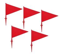 SHERCHPRY 5 Bandierine Rosse da Giardino in Plastica Abs Resistenti alle Intemperie, Marcatori di Cantiere Riutilizzabili per Delimitazione Proprietà e Segnaletica Esterna