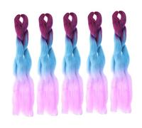 SHERCHPRY 5 Pezzi Parrucca Treccia Intrecciati Sintetiche Lunghe Treccia Finta Per Ragazze Treccia Di Colore Sfumato Copricapo Parrucca Filo Ad Alta Temperatura Fibra Chimica