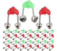 SHERCHPRY 50 Campanelli di Allerta per Canne da Pesca in Acciaio Resistenti Design Filettato Campanelli da Pesca Portatili Rossi e Verdi Allarmi Sonori Professionali ed Esterna