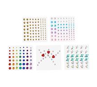 SHERCHPRY 5fogli Strass Adesivi Per Viso e Occhi Di Gemme Autoadesive in Acrilico Decorazioni Per Make up Accessori Per Feste Di Natale e Halloween