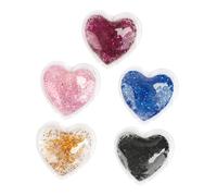 SHERCHPRY 5pezzi Freddo Per Occhi in Gel Forma Di Cuore Glitterato Impacco Rinfrescante Per Occhi Riutilizzabile Per Sotto Gli