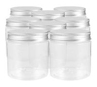 SHERCHPRY 8 Barattoli Trasparenti per la Conservazione 250Ml con Coperchio in Alluminio Argento Mini Barattoli per Marmellata e Dolci con Chiusura Ermetica Contenitori Versatili per