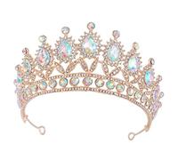 SHERCHPRY accessorio per con di diamanti Nozze corone compleanno tiara copricapo di ghirlanda nuziale Copricapo da sposa Lega di zinco Colorful