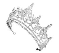 SHERCHPRY Accessorio per con di strass damigelle vestirsi tiara decorazioni corone coroncina sposa La della sposa diademi nuziali per la sposa Lega di zinco Argento