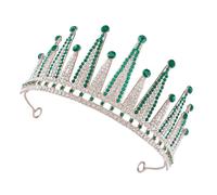 SHERCHPRY Accessorio per con di strass Diademi della sposa per il matrimonio reale della sposa nuziale corone della sposa per il matrimonio Lega di zinco Verde