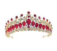 SHERCHPRY Accessorio per con di strass nozze rosso coroncina sposa Braut Haarschmuck Braut Krone Donne della Principessa principessa sposa