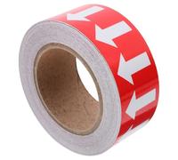 SHERCHPRY Adesivo Freccia Autoadesivo per Marcatura Tubi 50Mm X 20M Nastro Indicatore Direzione Flusso Sfondo Rosso ad Alta Visibilità Resistente Polistirene per Uso Industriale e