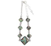 SHERCHPRY Braccialetto Donna Geometrico a Rombi in Abalone con Catena Regolabile, Gioielli Ispirati alla Natura con Colori Oceano, Bracciale da Spiaggia Estivo e Cocktail Party