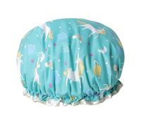 SHERCHPRY Cappello Bagno Cartoon Due Strati con Design Unicorno Protezione per Doccia e Spa e Resistente All Olio