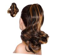 SHERCHPRY Clip Per Arricciare Marrone Scena Estensione Coda Di Cavallo Extension Per Code Riccio Estensioni Sintetico Lungo Coffee Filato Ad Alta Temperatura in Fibra Chimica