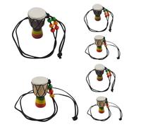 SHERCHPRY Collana Ciondolo Djembe Africano Mini, Set 6 Pezzi in Legno Originale, Gioielli Musicali Tribali per Donna, Accessori per Feste e Decorazioni Culturali