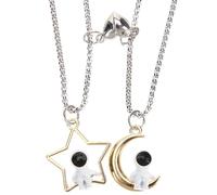 SHERCHPRY Collana di Coppia Ciondolo Cuore e Stella in Lega Resistente, Set da 1 Paio di Collane Abbinate per Fidanzato e Fidanzata, Gioielli D’amore per Regalo Romantico e Amicizia