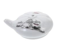 SHERCHPRY Contagocce per Calligrafia in Ceramica Dipinta a Mano, Contenitore per Acqua e Inchiostro, Piatto Rotondo per Pittura e Lettering, Forniture D’Arte Orientale per Pratiche di