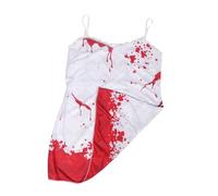 SHERCHPRY Costume da Sposa Vintage con Macchie di Sangue Horror da Donna per Halloween Party Cosplay e Spettrale Vestito da Nozze Spaventoso