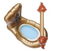 SHERCHPRY Creative Inflatable Swim Ring in PVC Oro a Forma di WC con Gonfiaggio ad Aria, Ideale per Feste in Piscina e Vacanze Estive, Per Uomo e Donna