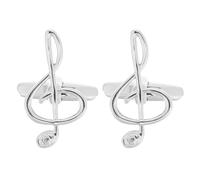 SHERCHPRY Cufflinks Design Unico e Resistente allo Sbiadimento da Uomo Nota Musicale in Ottone Argento Accessorio Elegante per Camicia, per Eventi Serali e Compleanni