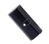 SHERCHPRY Custodia Porta Orologio da Viaggio in Pelle Pu Nera 3 Scomparti, Organizer Compatto per Uomo e Femmina, Raffinata e Facile da Trasportare