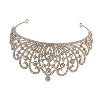 SHERCHPRY di da sposa doccia accessorio diademi nuziali per la sposa nuziale Tiara festa Coppia della Brautschmuck Haare addio nubilato Lega di zinco D'oro