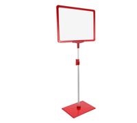 SHERCHPRY Espositore per Poster A4 Bifacciale Regolabile in Altezza Base Antiscivolo e Cornice in Alluminio Trasparente per Uso Pubblicitario in Negozi e Centri Commerciali