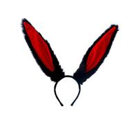 SHERCHPRY fascia per orecchie di coniglio Bunny Ears Fascia per ragazze fascia per orecchie da coniglio adorabile copricapo da coniglio fasce per costumi copricapo da festa tessuto Nero