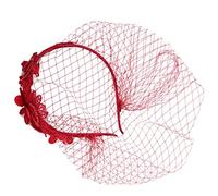 SHERCHPRY Fascinator Per Cerimonia Nuziale Con Velo Pizzo e Fiore Decorativo Accessorio Elegante Per Matrimoni e Tea Party Cerchietto Comodo e Chic Per Look Da Sposa