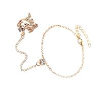 SHERCHPRY gioielli a mano gioielli di moda per le donne catena ad anello per le dita light lumino strenna Luccicante adornano la mano delle donne braccialetto a catena di dita lega Golden