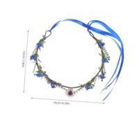 SHERCHPRY Gocce d'acqua tra le sopracciglia di fiori della principessa costumi da fata rinascimentale copricapo con di fiori fata copricapo da fata per donna resina Blu