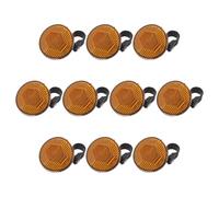 SHERCHPRY Kit 10 Catarifrangenti Rotondi per Bicicletta Gialli, Riflettori Manubrio e Reggisella per Guida Notturna, Accessori Sicurezza Bici per Ciclismo Urbano e Fuoristrada