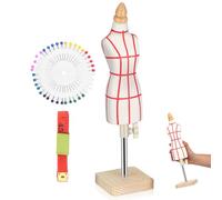 SHERCHPRY Manichino da Sarta Regolabile in Miniatura Base Quadrata Manichino per Cucito e Display Abiti per Bambole per Insegnamento e Confezione Sartoriale