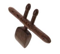 SHERCHPRY Massaggiatore in legno wengè Collo shiatsu martello da massaggio Spalla muscoli attrezzo strumento massaggiatore piccolo massaggiatore strumenti di massaggio di legno Marrone scuro