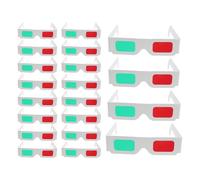 SHERCHPRY Occhiali 3D anaglifi 20 pezzi per di film e attività educative STEM, con lenti verdi e rosse in plastica e carta
