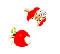 SHERCHPRY Orecchini Pendenti Mela con Zirconi Dorati Piccoli e Creativi per Look e