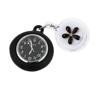 SHERCHPRY orologio da tasca orologio di seconda mano annata meccanico sospeso orologio da taschino retrattile orologio da taschino da infermiera orologio classico lega Black