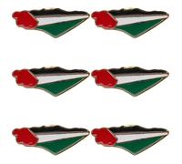 SHERCHPRY Palestina, 6 spille per bandiere nazionali della Palestina, in metallo, distintivo Palestina, etichetta Palestina, spilla per porre fine alle guerre, 3.10X1.20X1.00CM, Zinco, Senza Gemstone