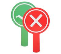 SHERCHPRY Palette di Risposta per Insegnanti Bifacciali Sì No in Plastica, Set da 2 Lavagne Riutilizzabili per Votazioni e Partecipazione in Classe, Manico Leggero e Testo Visibile