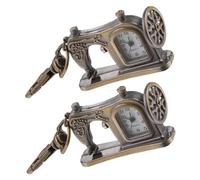 SHERCHPRY Portachiavi Con Orologio Da Tasca Retrò Ciondolo Con Macchina Da Cucire Portachiavi in bronzo Vintage Orologio Da Uomo Con Fibbia Al Quarzo